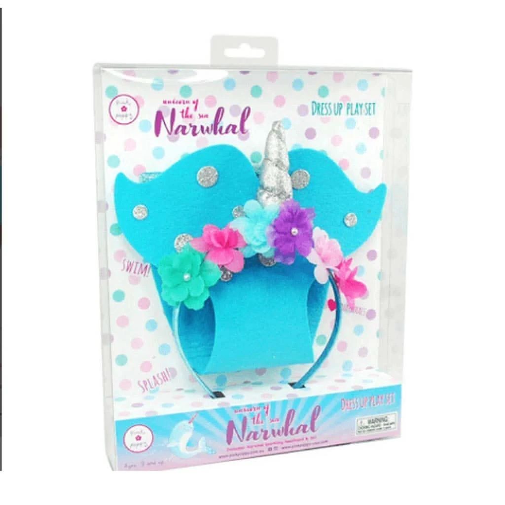 Pink Poppy Narwhal Headband & Tail Set 5 Pink Poppy Narwhal Headband & Tail Set - Image 3