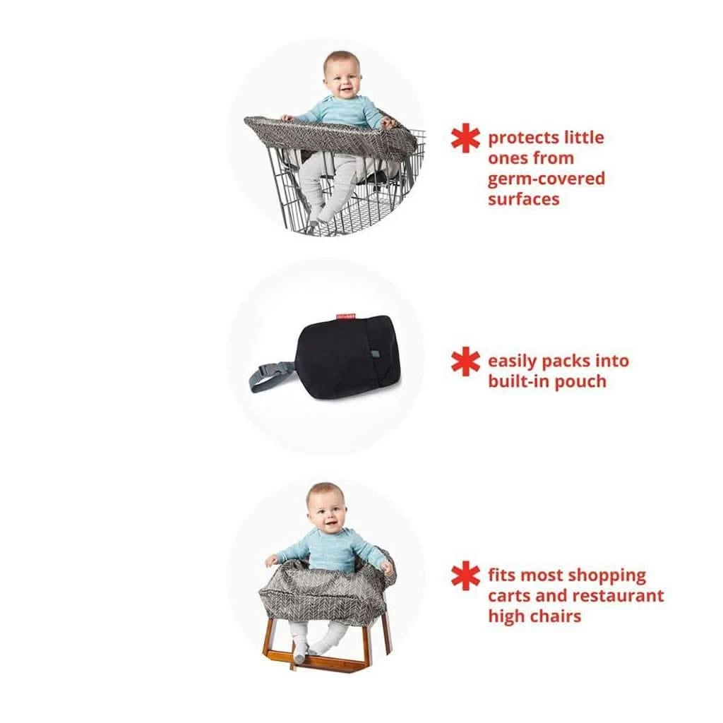 Skip Hop Shopping Cart And Highchair Cover, Grey Feather 6 Skip Hop Shopping Cart And Highchair Cover, Grey Feather - Image 4