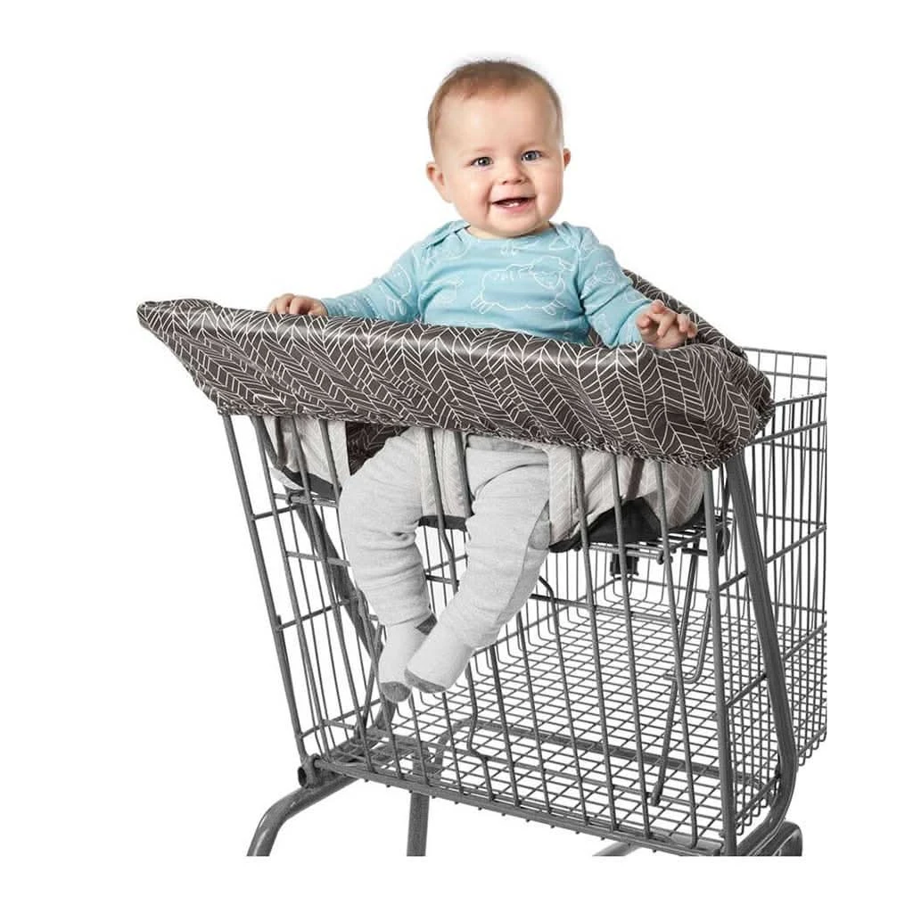 Skip Hop Shopping Cart And Highchair Cover, Grey Feather 4 Skip Hop Shopping Cart And Highchair Cover, Grey Feather - Image 2