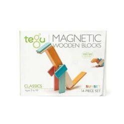 Tegu Magnetic Wooden Block Set, Sunset 14-42 Piece Sets -Baby Product Specialty Store tegu magnetic wooden block set sunset 14 42 piece setsteg14psns508tanb babyanb baby 660462