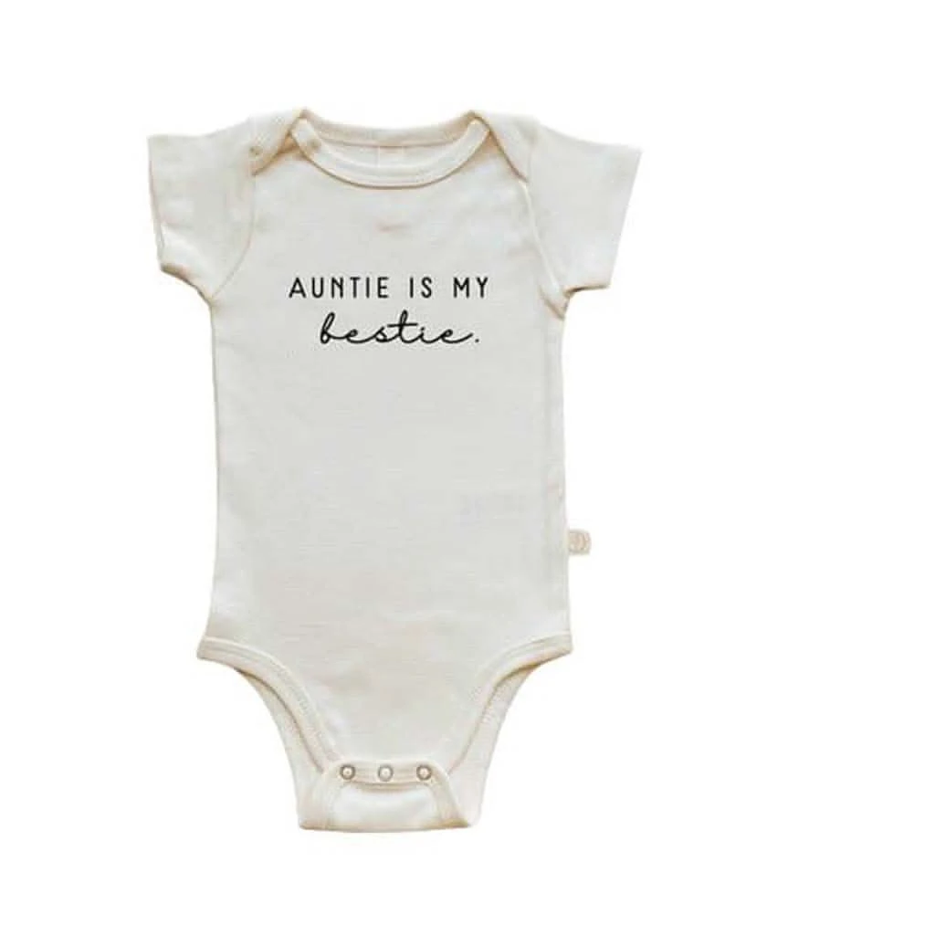 Tenth & Pine Auntie Is My Bestie Organic Cotton Onesie 3 Tenth & Pine Auntie Is My Bestie Organic Cotton Onesie