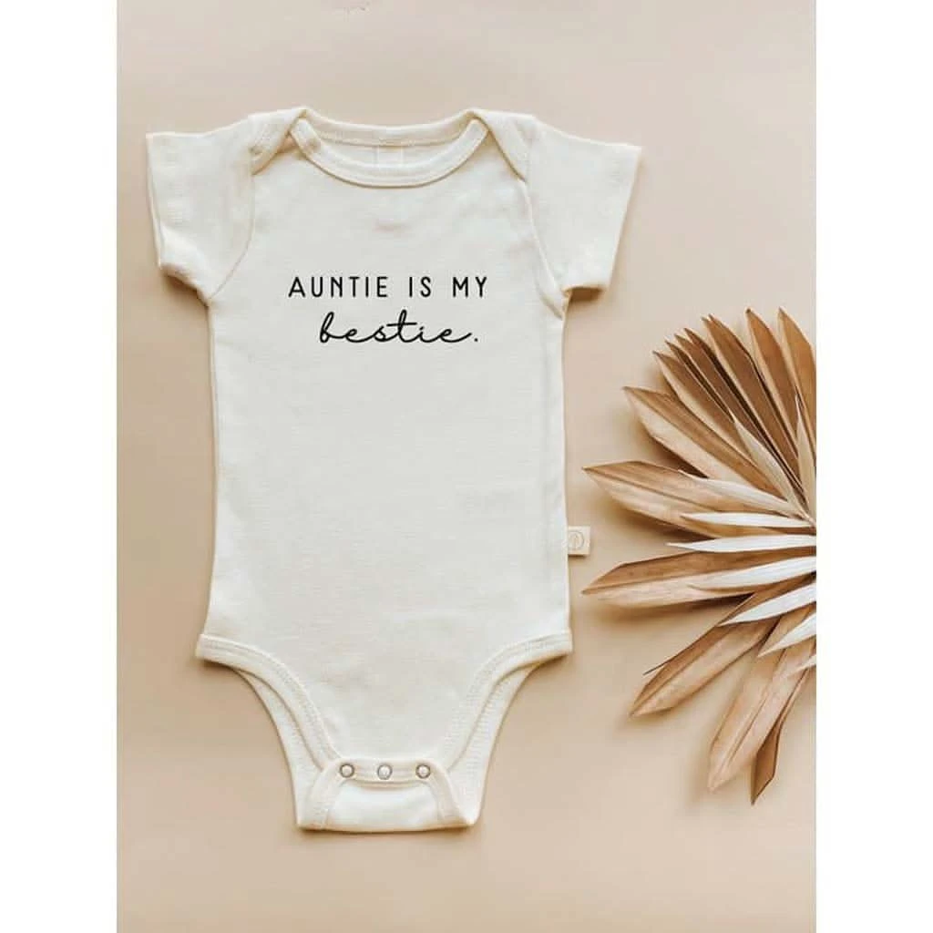 Tenth & Pine Auntie Is My Bestie Organic Cotton Onesie 4 Tenth & Pine Auntie Is My Bestie Organic Cotton Onesie - Image 2