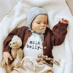 Tenth & Pine Milk Belly Organic Cotton Onesie -Baby Product Specialty Store tenth pine milk belly organic cotton onesietpssomkb03anb babyanb baby 166249